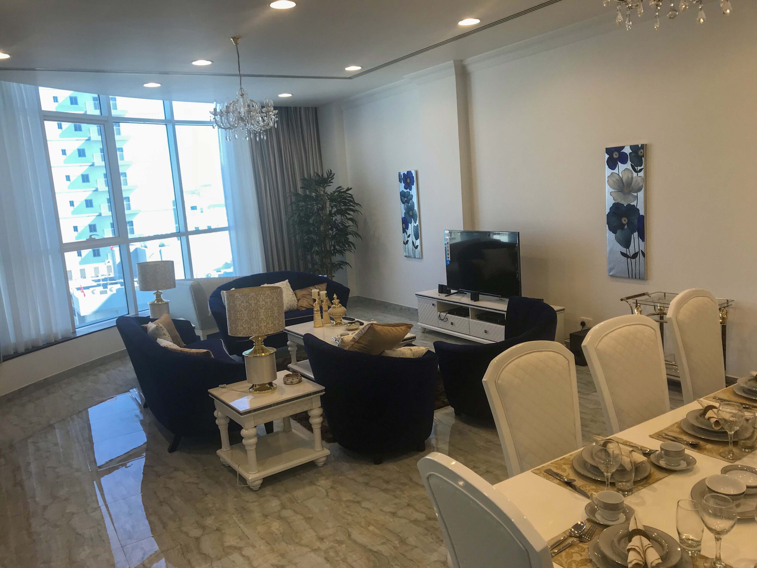Two bedrooms flat for rent Simi furnished Area:  Seef