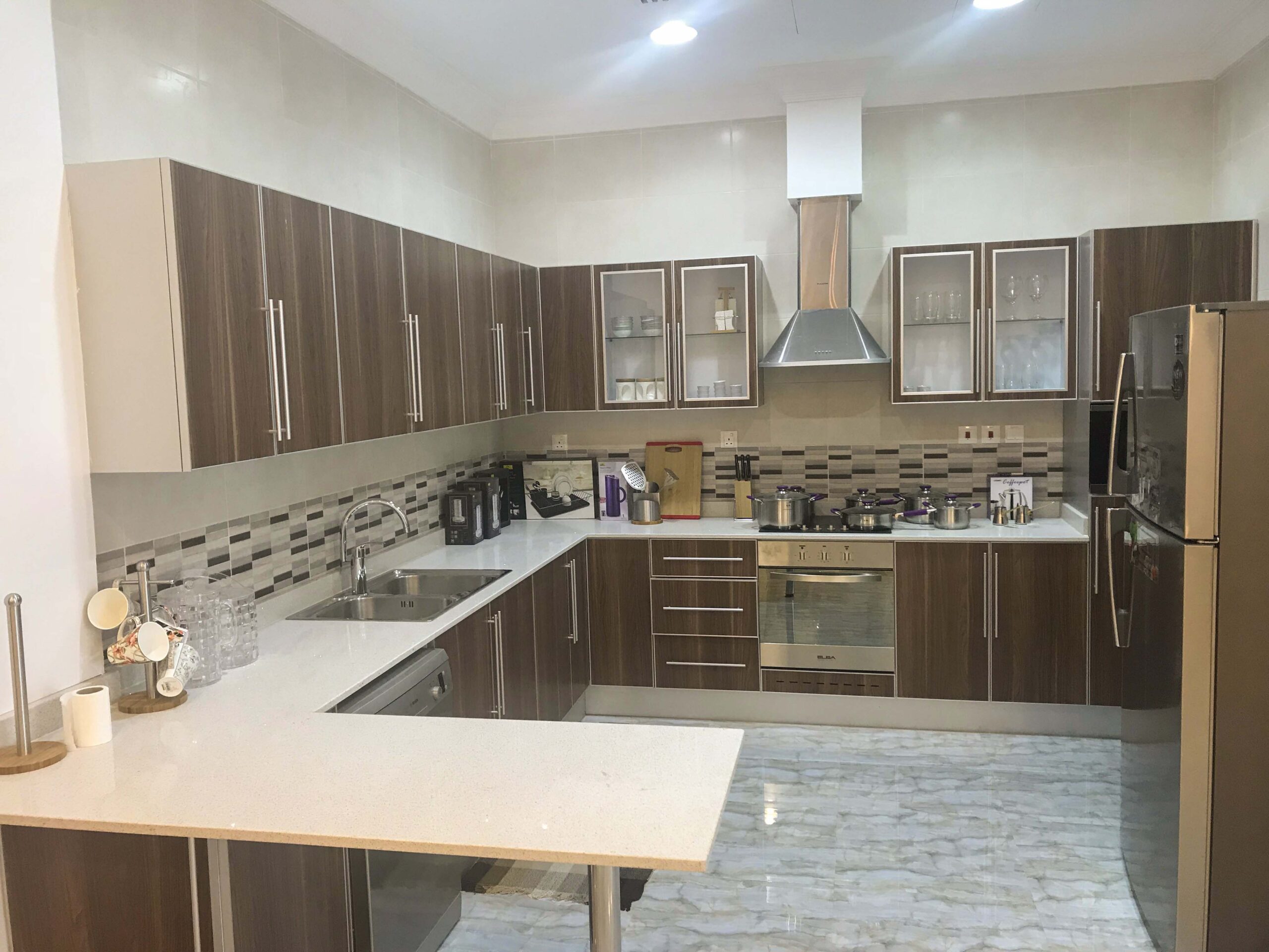 Two bedrooms flat for rent Simi furnished Area:  Seef